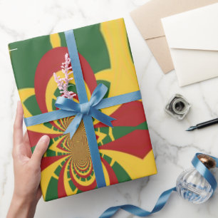 Design your own Rasta Colours Red Gold and Green Wrapping Paper