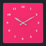 Design Your Own Red Wall Clock with Custom Colours<br><div class="desc">Custom Colours and Fonts - Design Your Own Personalized Red Wall Clocks - or Choose / add your favourite background and number colours / fonts / size ! Good Luck - Be Happy :) By MIGNED</div>