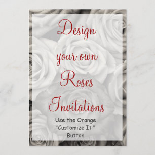 Design your Own Roses Invitations Blank Template