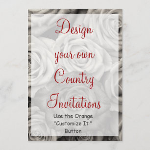 Design your Own Roses Invitations Blank Template