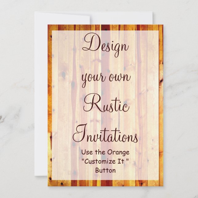 Design your Own Rustic Invitations Blank Template (Front)