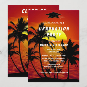 Design Your Own Sea Sunset Graduation Invitation