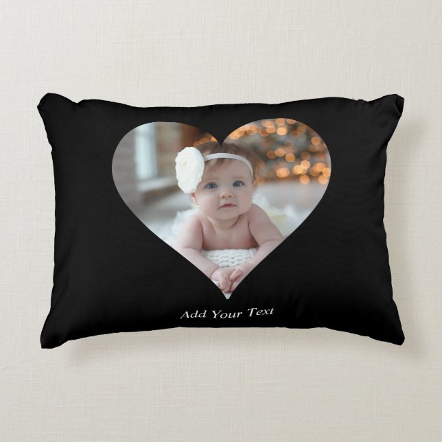 Design Your Own Single Heart Shaped Photo Accent Pillow (Front)
