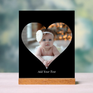 Design Your Own Single Heart Shaped Photo Acrylic Sign