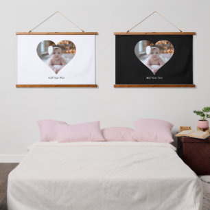 Design Your Own Single Heart Shaped Photo Hanging Tapestry