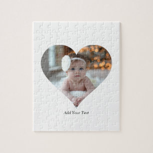 Design Your Own Single Heart Shaped Photo Jigsaw Puzzle