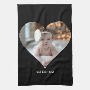 Design Your Own Single Heart Shaped Photo Kitchen Towel