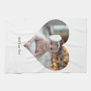 Design Your Own Single Heart Shaped Photo Kitchen Towel