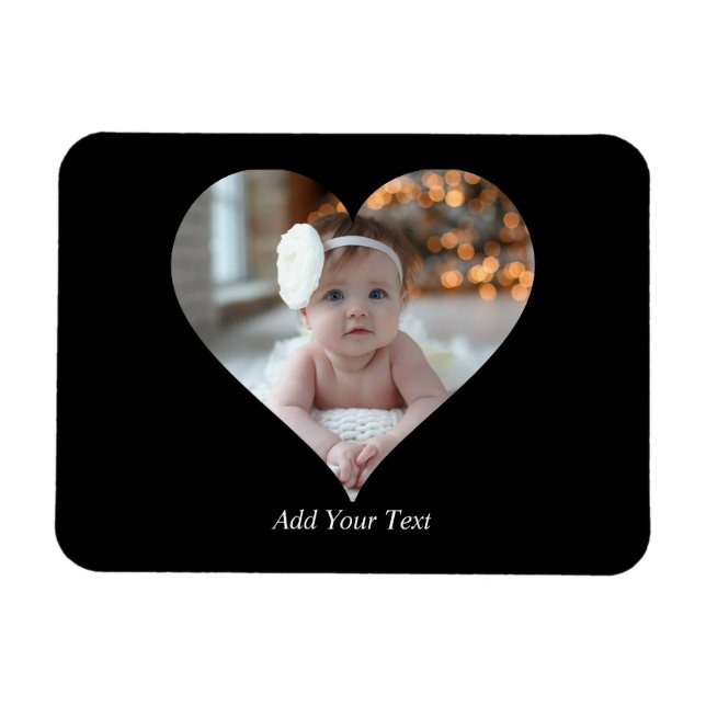 Design Your Own Single Heart Shaped Photo Magnet (Horizontal)