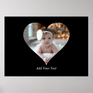 Design Your Own Single Heart Shaped Photo Poster