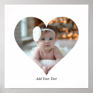Design Your Own Single Heart Shaped Photo Poster