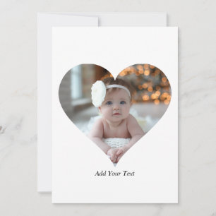 Design Your Own Single Heart Shaped Photo Thank You Card