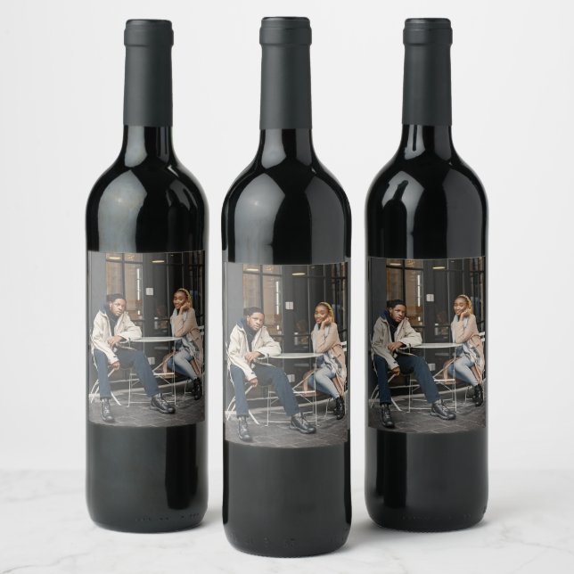 Design Your Own Single Photo Wine Label (Bottles)