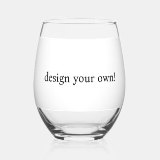 design your own stemless wine glass
