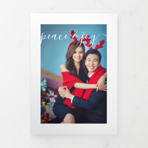 Design Your Own Three Photo Personalized Tri-Fold Holiday Card