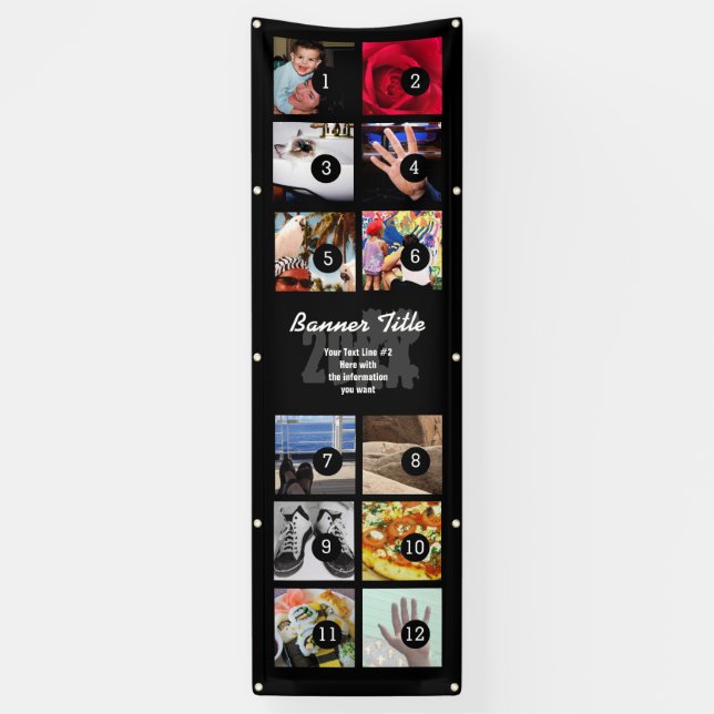 Design Your Own Vertical Banner 12 pics +text easy (Vertical)