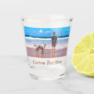 Design Your Pet Photo Shot Glass Personalized Text