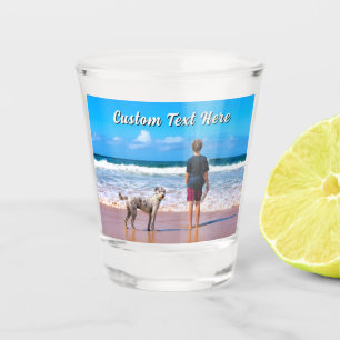 Design Your Pet Photo Shot Glass Personalized Text