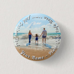 Design Your Photo Button Gift Personalized Text