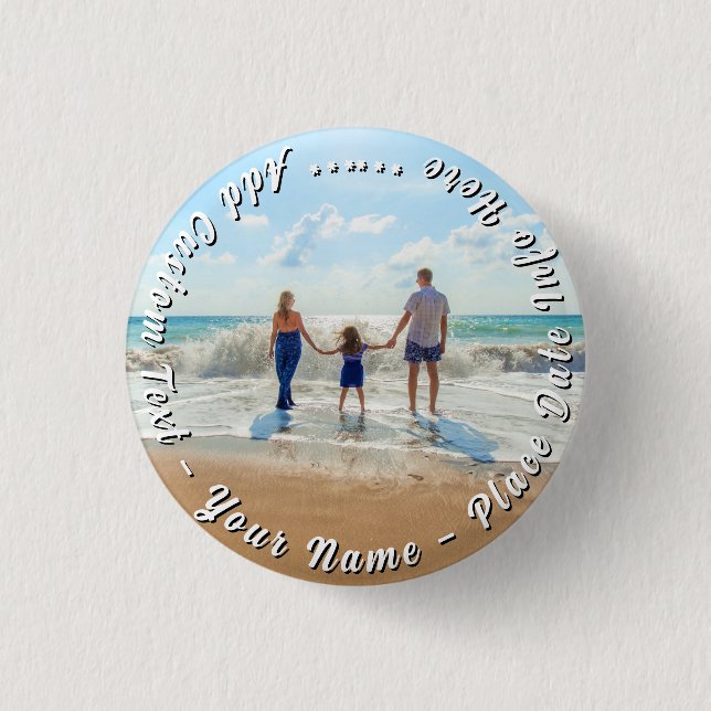 Design Your Photo Button Gift Personalized Text (Front)