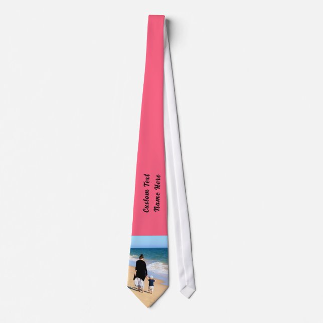 Design Your Photo Neck Tie Gift Personalized Text (Front)