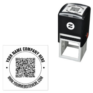 Design Your QR Code and Text Round Stamp Example