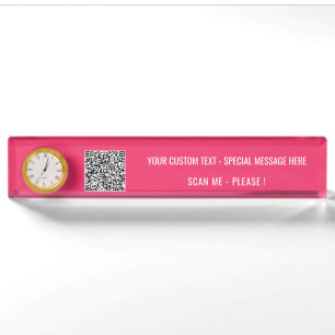 Design Your QR Code Custom Text Desk Name Plate