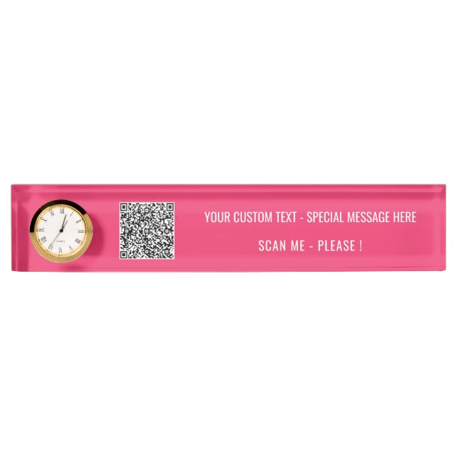Design Your QR Code Custom Text Desk Name Plate (Front)