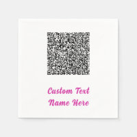 Design Your QR Code Custom Text Napkins Example