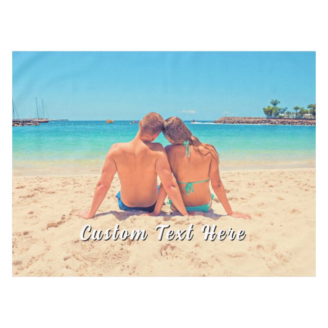 Design YourOwn Photo Tablecloth Gift Custom Text (Front (Horizontal))