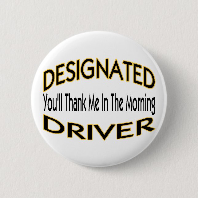 Designated Driver 2 Inch Round Button (Front)