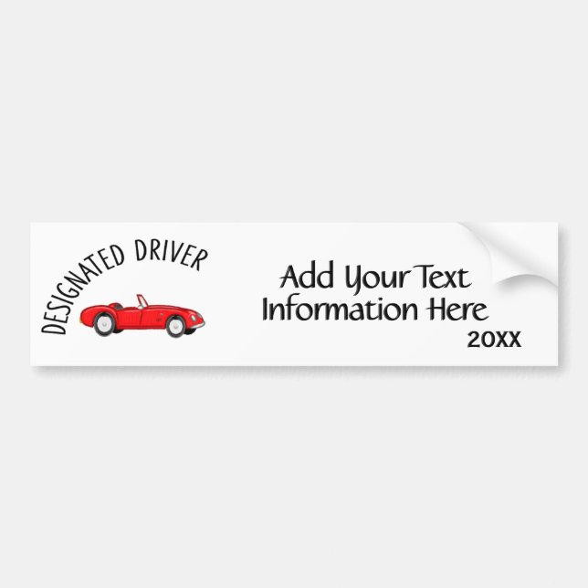 Designated Driver Bumper Sticker (Front)