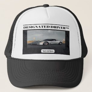 Designated Driver Corvette Black and White Trucker Hat
