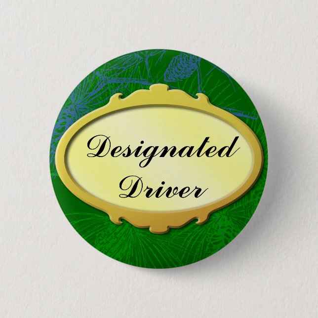 Designated Driver Gold Label Holiday Button (Front)