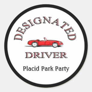 Designated Driver Gold Personalized Stickers