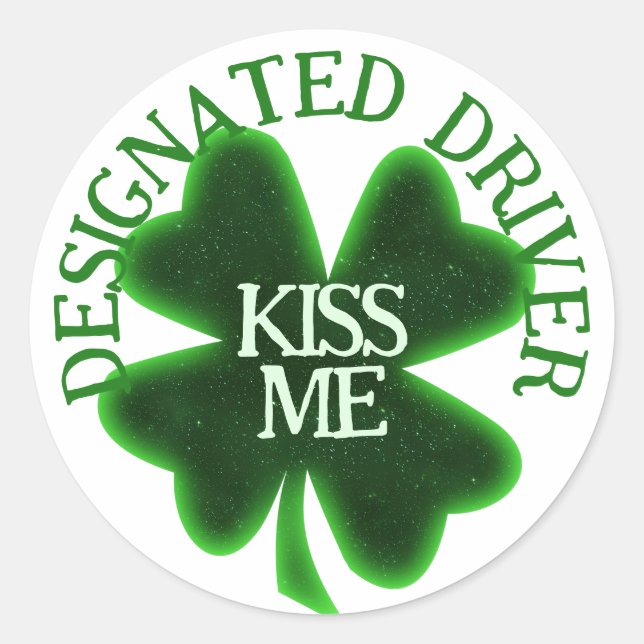 Designated Driver St. Patrick's Day Classic Round Sticker (Front)