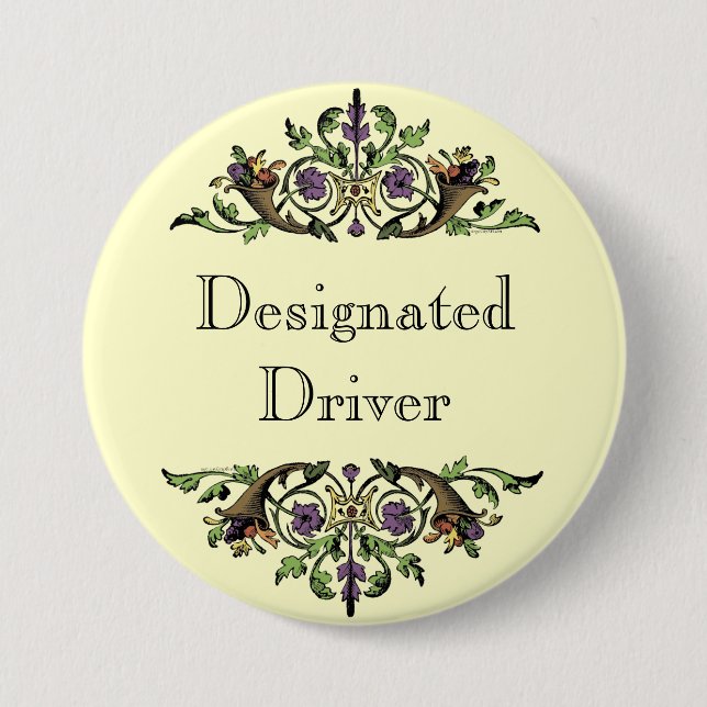 Designated Driver Thanksgiving Cornucopia Button (Front)