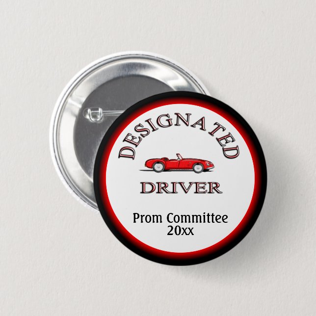 Designated Driver with Year 2 Inch Round Button (Front & Back)