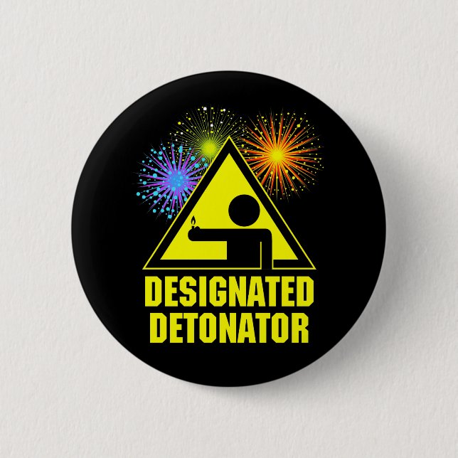 Designated Fireworks Detonator 2 Inch Round Button (Front)