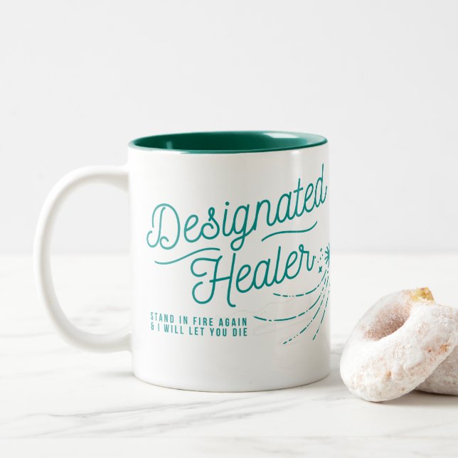 Designated Healer Tea or Coffee Mug For D&D Fans (With Donut)