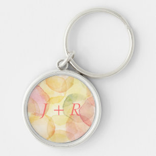 Designed abstract background with watercolor keychain