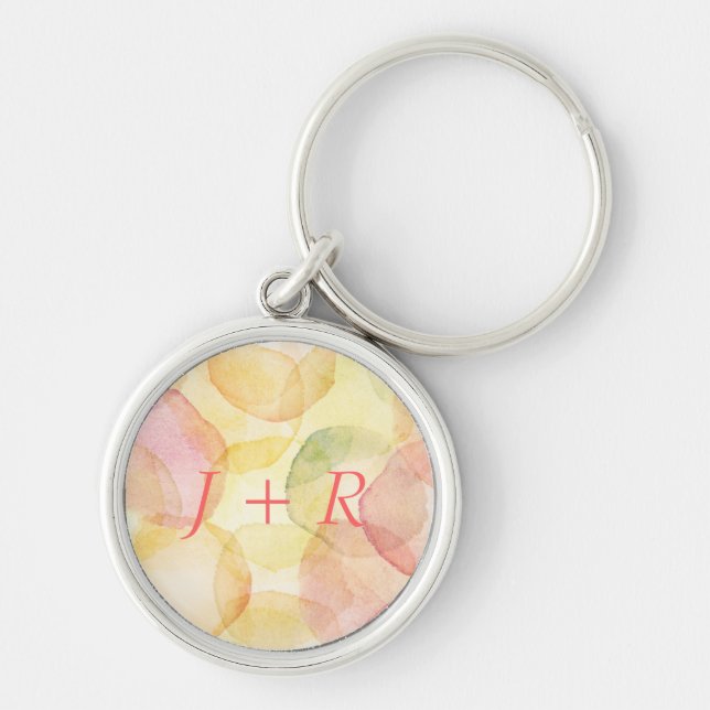 Designed abstract background with watercolor keychain (Front)