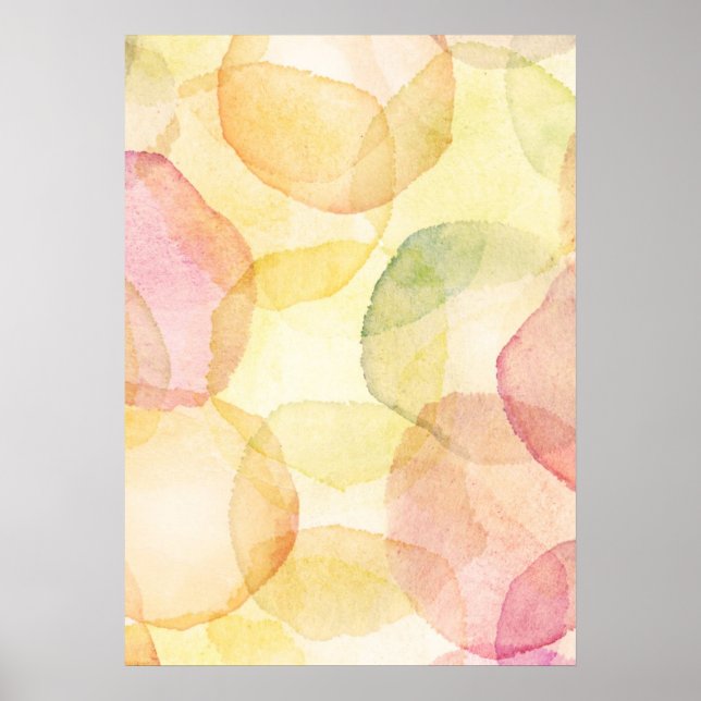 Designed abstract background with watercolor poster (Front)