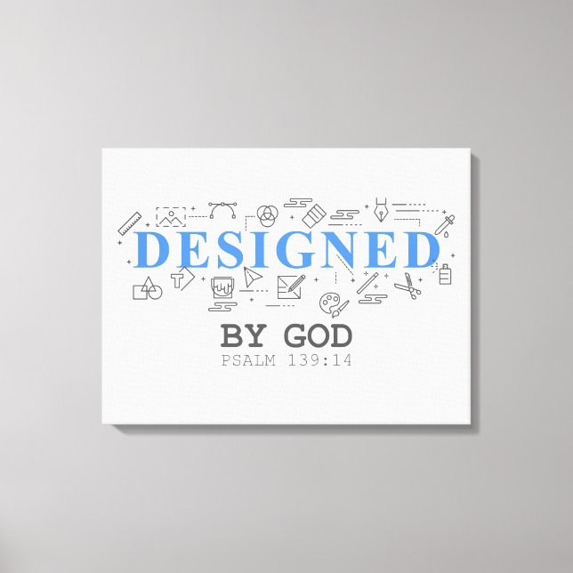 Designed By God – Men & Boys Christian Faith Psalm Canvas Print (Front)