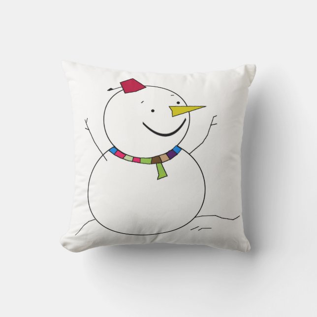 Designed Pillow of Snow Man  (Front)