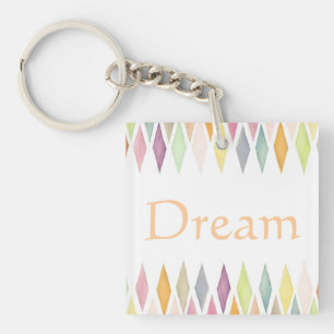 Designed watercolor background keychain
