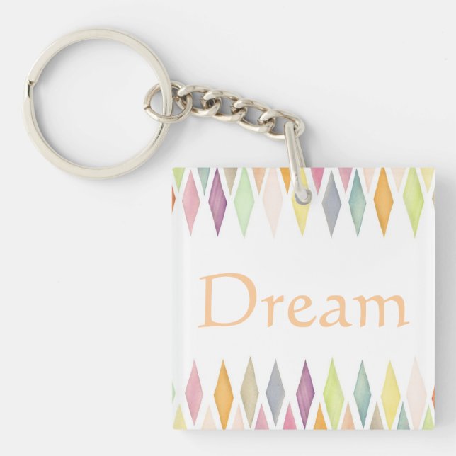 Designed watercolor background keychain (Front)