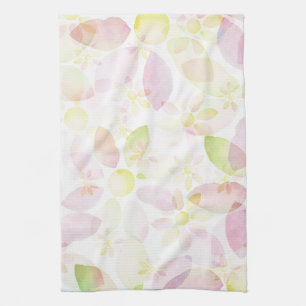 Designed watercolor flower background, texture kitchen towel