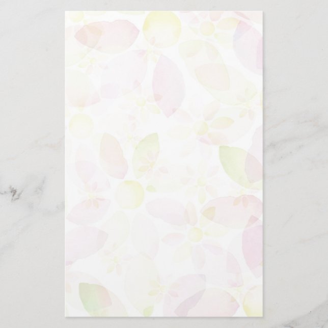 Designed watercolor flower background, texture stationery (Front)