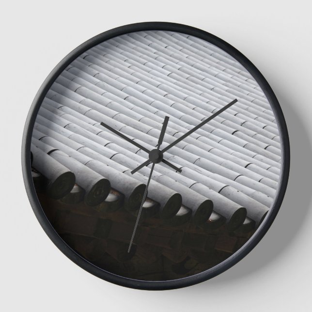 Designed with a photograph of South Korea, Black W Clock (Front)